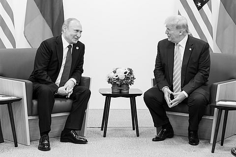 President Donald J. Trump participates in a bilateral meeting with the President of the Russian Federation Vladimir Putin during the G20 Japan Summit Friday, June 28, 2019, in Osaka, Japan.