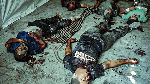Five Palestinian civilians killed by the Israeli army while searching for food, in Al-Tuwwam, northern Gaza Strip, 4 August 2025.