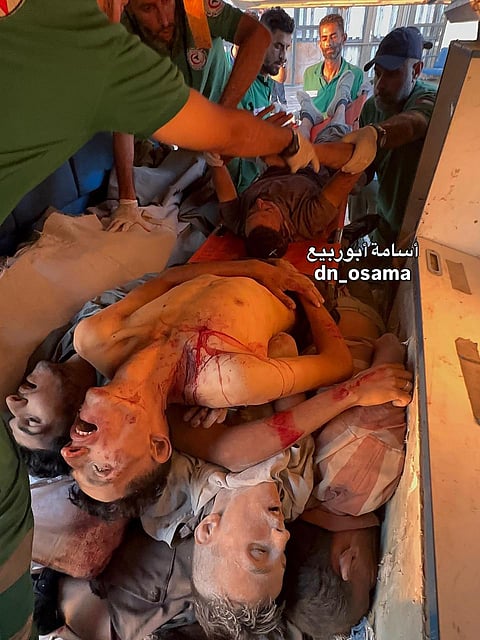 Starving Palestinian civilians massacred by Israeli forces near the Zikim crossing in northern Gaza on Aug 3, 2025.