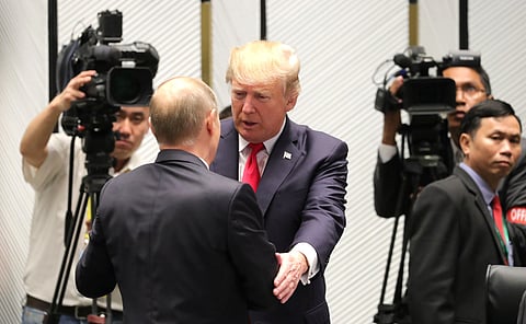 Vladimir Putin & Donald Trump at APEC Summit in Da Nang, Vietnam, 11 November 2017.