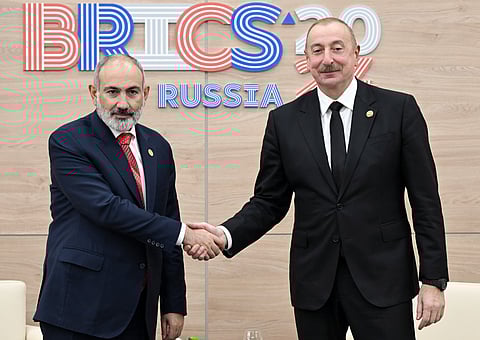 On October 24, President of the Republic of Azerbaijan Ilham Aliyev and Prime Minister of Armenia Nikol Pashinyan met in Kazan, Russian Federation, on the sidelines of the 16th BRICS Summit.