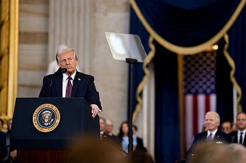 President Donald Trump delivers inaugural address, 20 January 2025.