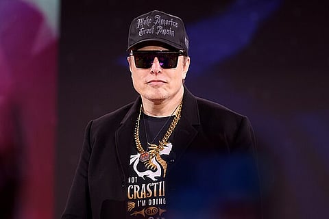 Elon Musk speaking at the 2025 Conservative Political Action Conference (CPAC) at the Gaylord National Resort & Convention Center in National Harbor, Maryland.