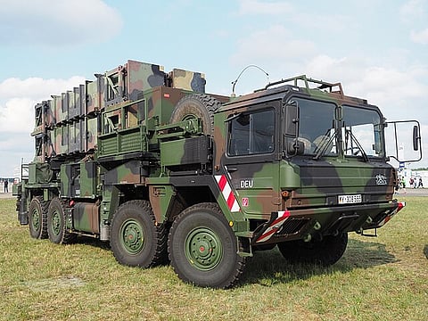 German Air Force M901 launching station of MIM-104 Patriot SAM system.