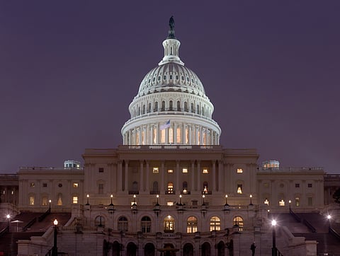 US Capitol Building at night, January 2006.