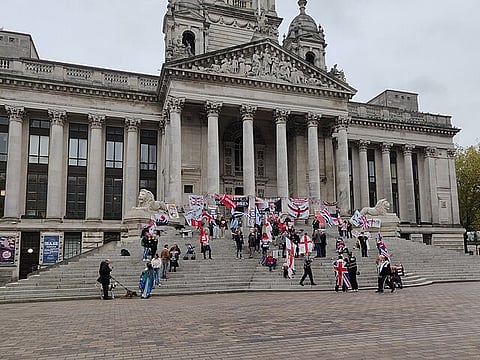 Far right protest In Portsmouth, 2024