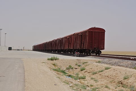 Freight train in northern Afghanistan, 2012.