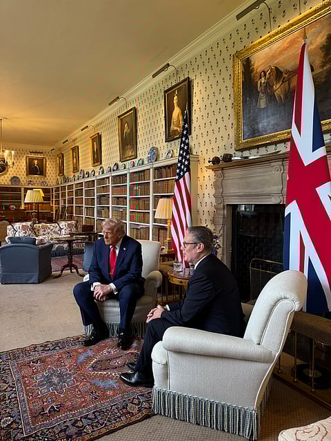 British Prime Minister Kier Starmer and U.S. President Donald Trump, Chequers, September 18th, 2025. 