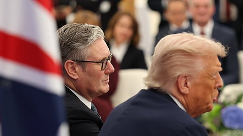 Prime Minister Keir Starmer hosts US President Donald Trump and his wife First Lady Melania at Chequers as the President is hosted by King Charles III for a state visit.