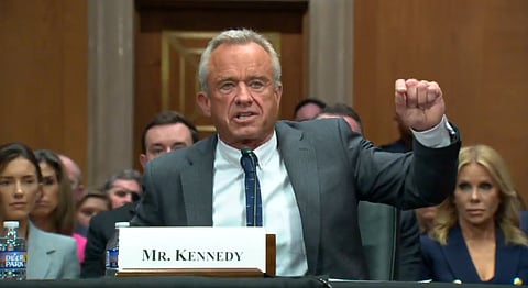 RFK Jr. at his hearing to be Secreatry of Health and Human Services.