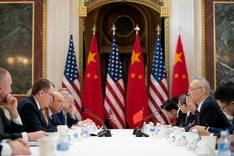 U.S. and Chinese delegations meet, 2019.