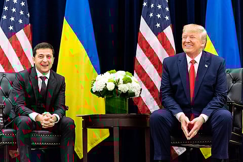 Ukrainian President Volodymyr Zelensky and American President Donald Trump, 2019.