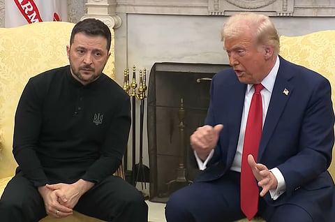Ukrainian President Volodymyr Zelensky and U.S. President Donald Trump argue in the Oval Office, February 28th, 2025. 