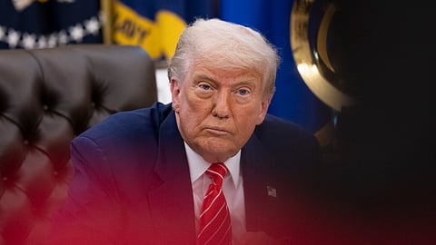 President Donald Trump participates in a press conference with departing DOGE adviser Elon Musk, Friday, May 30, 2025, in the Oval Office.