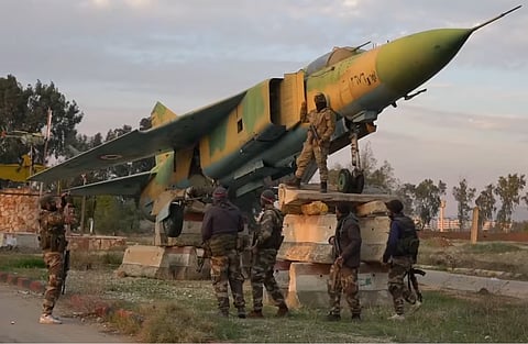 Syrian fighters at Hama Military Airport