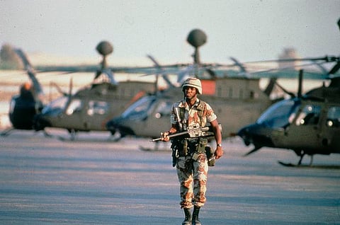 U.S. soldier during the Gulf War, 1991.