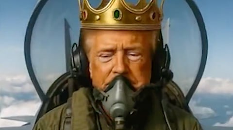 Trump Mocks 'No Kings' Protests With AI-Generated Videos of Crowned Self