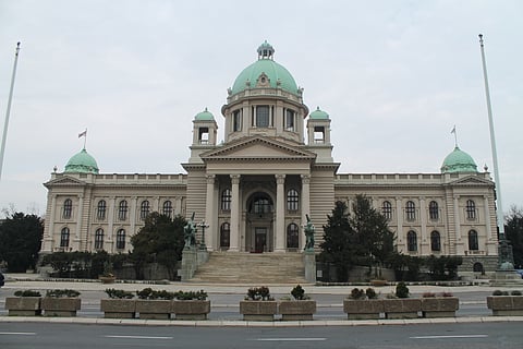 Shooting and Arson Outside Serbian Parliament