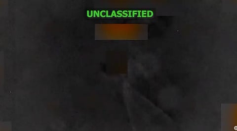 Grainy night-vision picture of the vessel, from a US military drone.