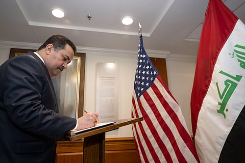 Iraqi Prime Minister Mohammed Shia al-Sudani visits the Pentagon, April, 2024.