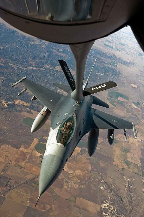 U.S. Air Force F16 refueling tanker, 2008.