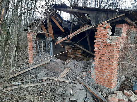 Destroyed Ukrainian Border Guard post, 2022.