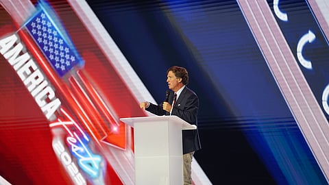 Tucker Carlson speaking at Turning Point USA's America Fest 2025 (December 18, 2025)