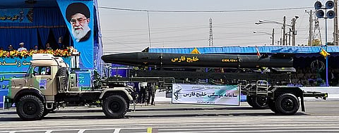 Iranian Khalij Fars missile on a transporter.