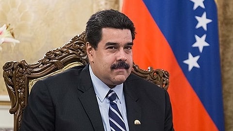 Venezuelan President, Nicolás Maduro in meeting with Iranian President Hassan Rouhani in Saadabad Palace, 2015.