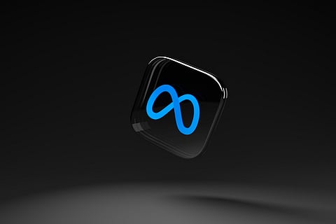 Meta app icon in 3D (Dark theme). 