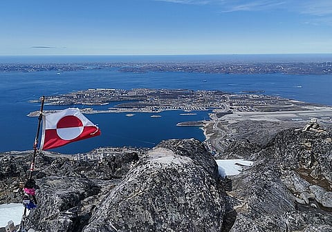 View of Nuuk, Greenland, from the top of Ukkusissat