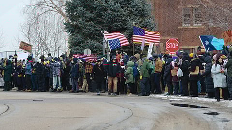 Crowd protests against ICE in Minneapolis, January 17, 2026.
