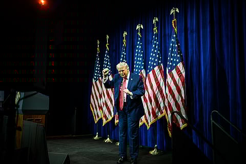  President Donald Trump delivers remarks at the Donald J. Trump - John F. Kennedy Center for the Performing Arts in Washington, D.C., Tuesday, January 6, 2026, en route the White House.