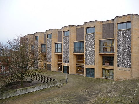 External shot of front of Winchester Combined Court Centre, 14 December 2010.