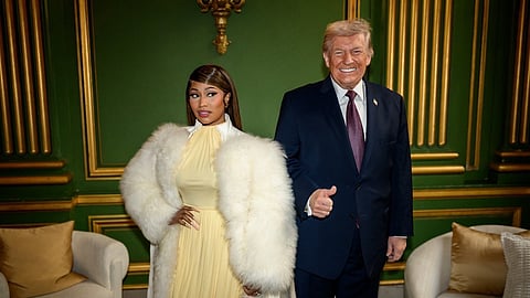 President Donald Trump with Nicki Minaj on January 28, 2026.