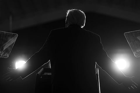 President Donald Trump delivers an economic speech at the Horizon Events Center in Clive, Iowa on Tuesday, January 27, 2026.