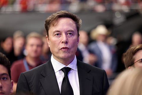 Elon Musk at the Memorial for Charlie Kirk at State Farm Stadium in Glendale, Arizona, 21 September 2025.