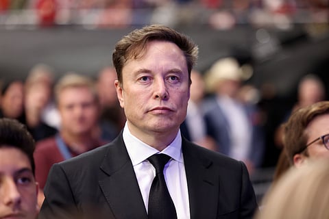 Elon Musk at the Memorial for Charlie Kirk at State Farm Stadium in Glendale, Arizona.