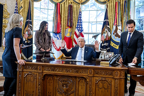 President Trump meets with senior officials ahead of a 2026 World Cup task force meeting, Nov. 17, 2025.