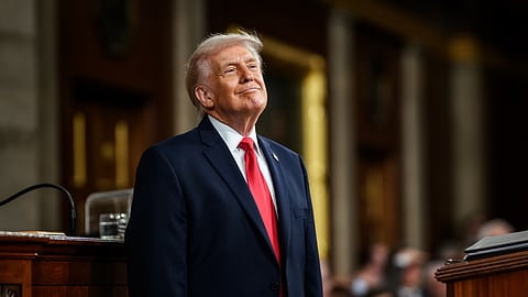 President Donald Trump delivers his State of the Union address, Tuesday, February 24, 2026, on the House floor of the U.S. Capitol in Washington, D.C. 