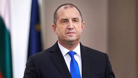 Rumen Radev, leader of the Progressive Bulgaria party and former president of Bulgaria in 2018.