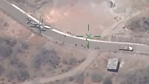 Sreen grab from footage showing the capture of Audias Flores Silva, alias "El Jardinero", a high-ranking leader of the CJNG (Cártel Jalisco Nueva Generación).