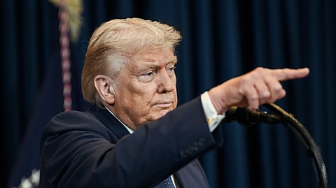 President Donald J. Trump delivers remarks at a press conference, March 9, 2026. 