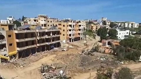 Destruction in the town of Habbouch in southern Lebanon following Israeli airstrikes, 2 May 2026.