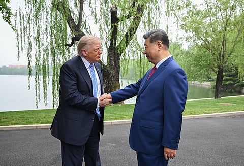 President Xi Jinping held a private meeting with U.S. President Donald J. Trump at Zhongnanhai.