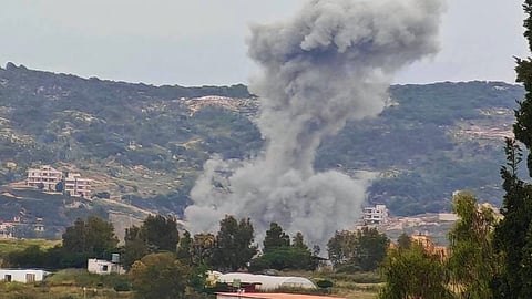 Israeli airstrikes in Kfar Tebnit, Southern Lebanon, 18 May 2026.