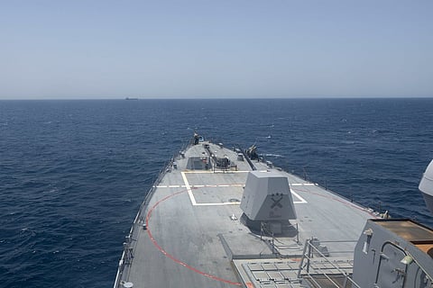 USS Delbert D. Black (DDG 119) the Arabian Sea during enforcement of the U.S. "blockade" against Iran. 