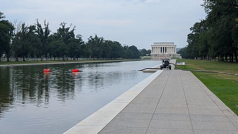 The Lincoln Memorial Reflecting Pool, seen on July 10, 2026.
