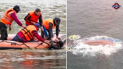 Tourist boat capsizes off Calangute beach in North Goa.