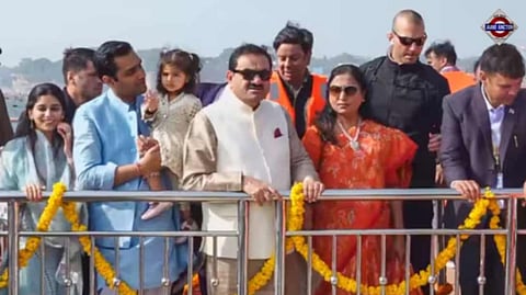 Adani Group Chairman Gautam Adani at Sangam during the Maha Kumbh Mela 2025, in Prayagraj, Uttar Pradesh on Tuesday